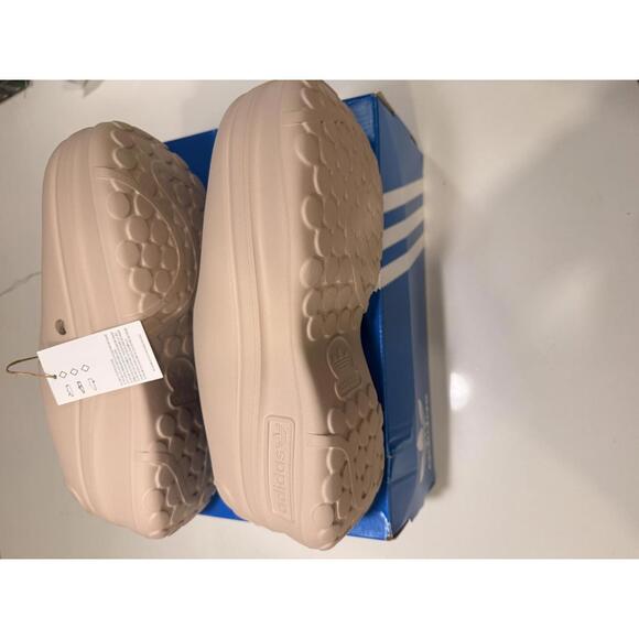 Adidas Adifoam Stan Smith Slip On Mules Clogs Taupe Tan Beige New 9 Women’s - Picture 3 of 5